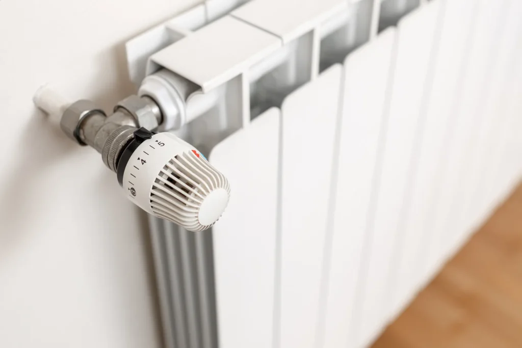 heating radiator thermostat showing maximum temperature