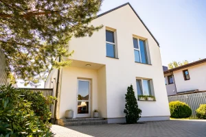 outside view of a simple private contemporary house